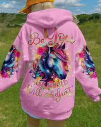 BE YOU THE WORLD WILL ADJUST UNICORN ALL OVER PRINT - TLNO1011231