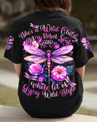 SHE'S A WILD CHILD DRAGONFLY ALL OVER PRINT - TYTD0809233