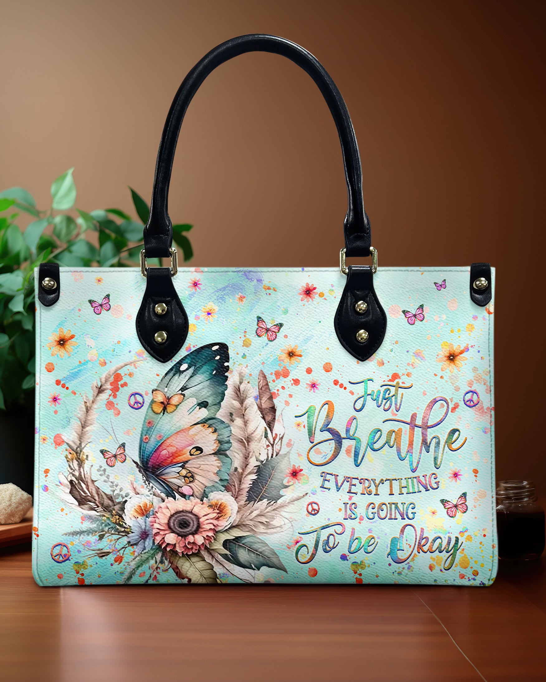 JUST BREATHE BUTTERFLY LEATHER HANDBAG - YHHG2207244