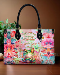 I DON'T HAVE THE ENERGY FROG LEATHER HANDBAG - YHHG2905241