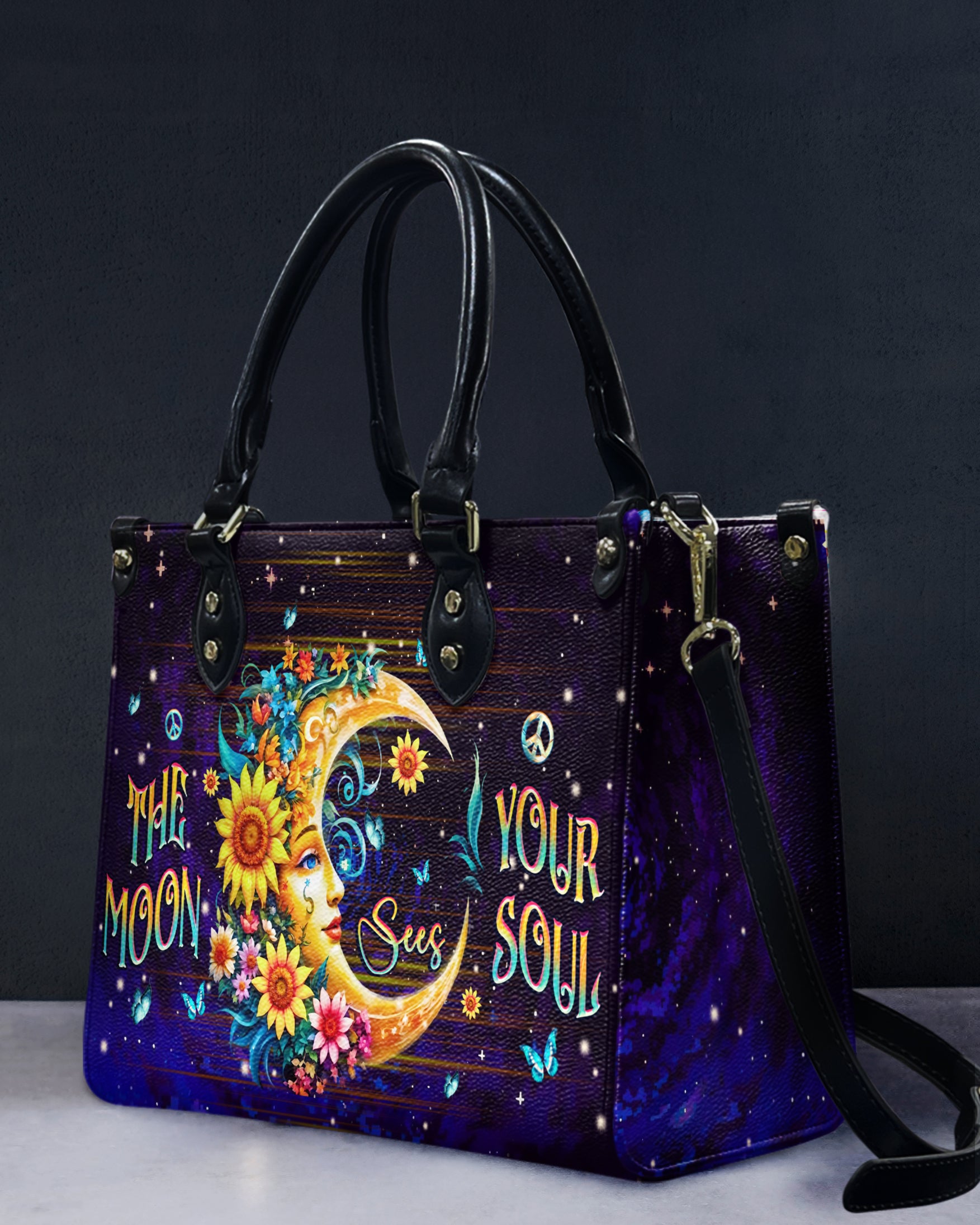 THE MOON SEES YOUR SOUL LEATHER HANDBAG - YHHG1009244