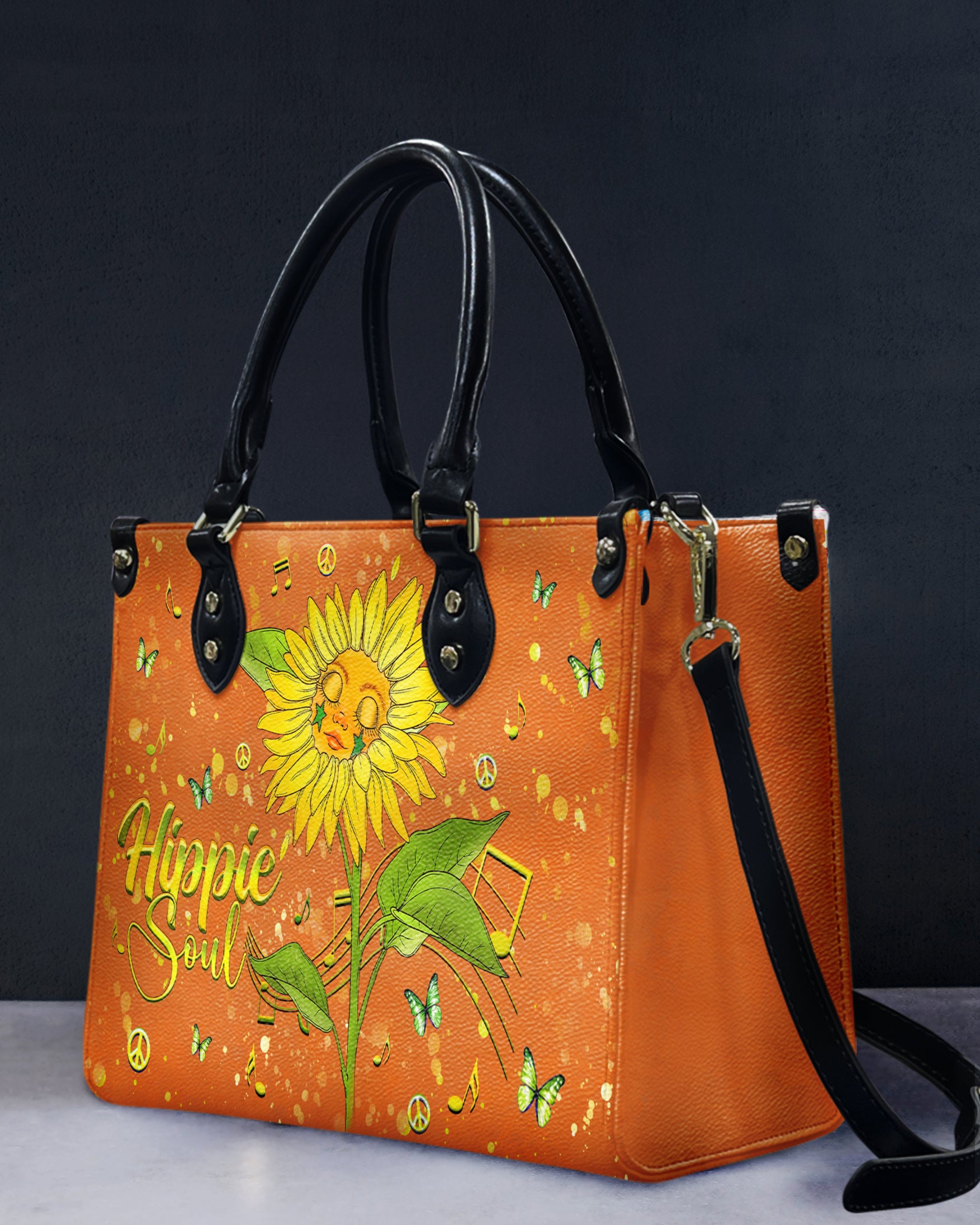 HIPPIE SOUL SUNFLOWER LEATHER HANDBAG - YHHG2009244