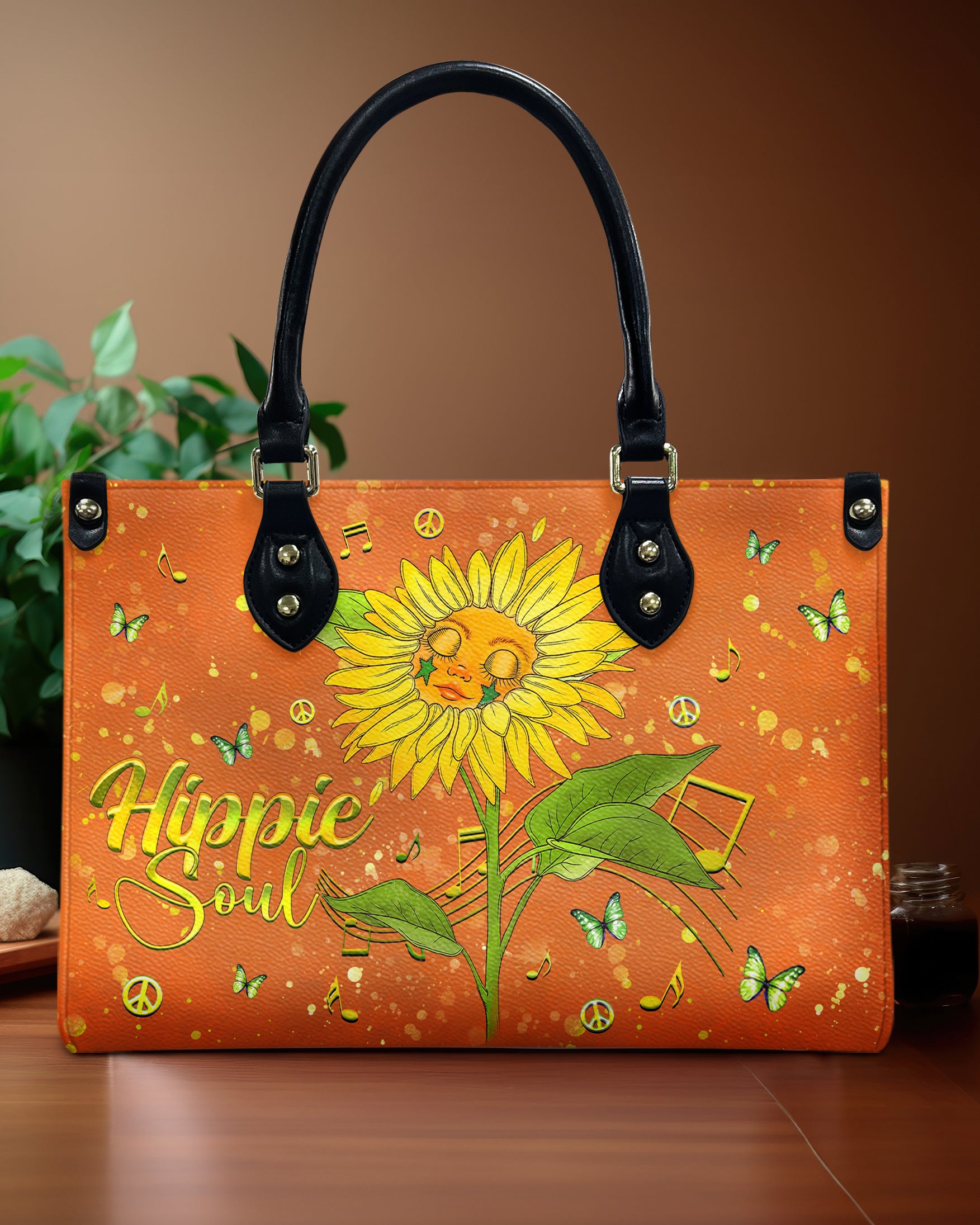 HIPPIE SOUL SUNFLOWER LEATHER HANDBAG - YHHG2009244