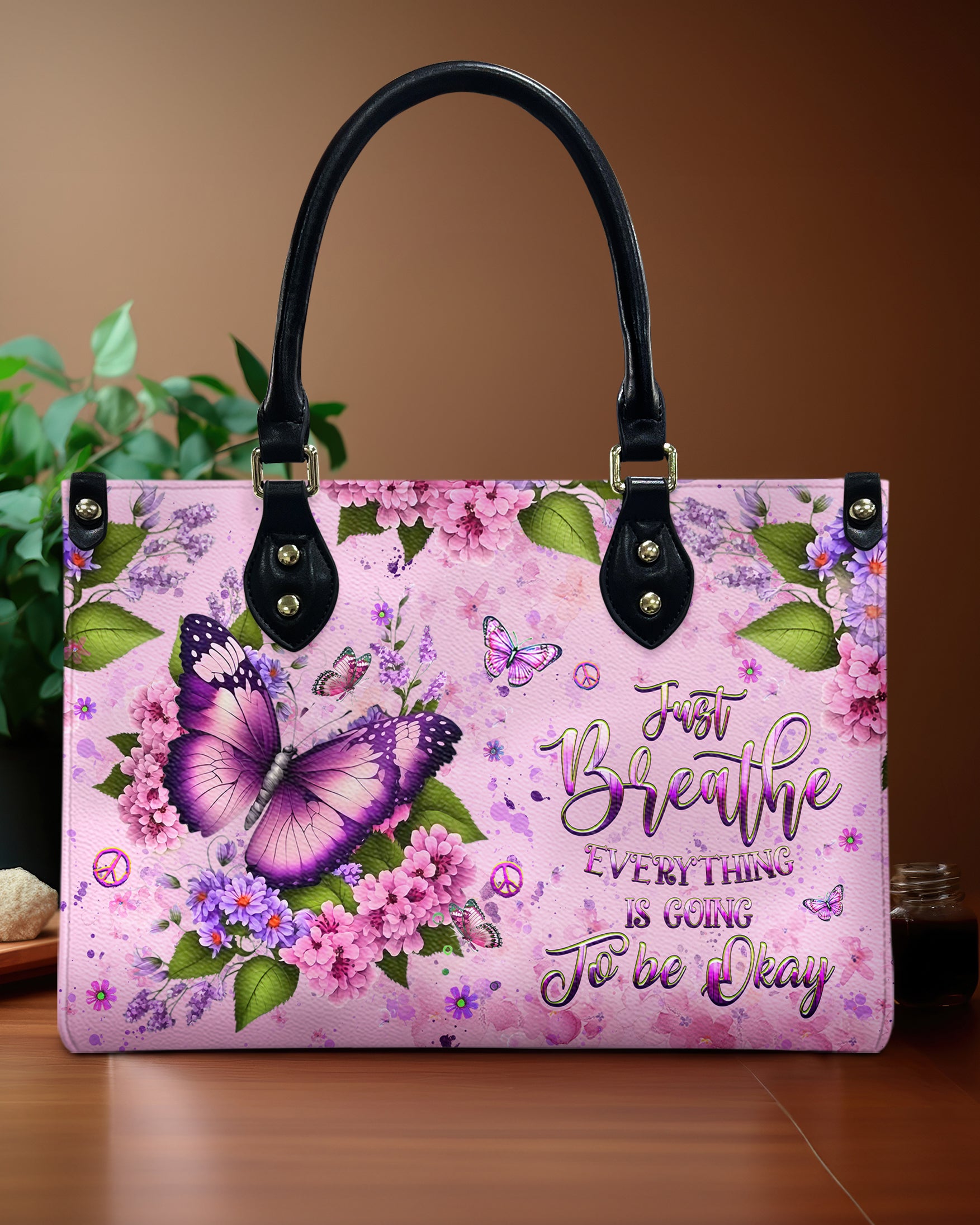 JUST BREATHE BUTTERFLY LEATHER HANDBAG - YHHG2110244