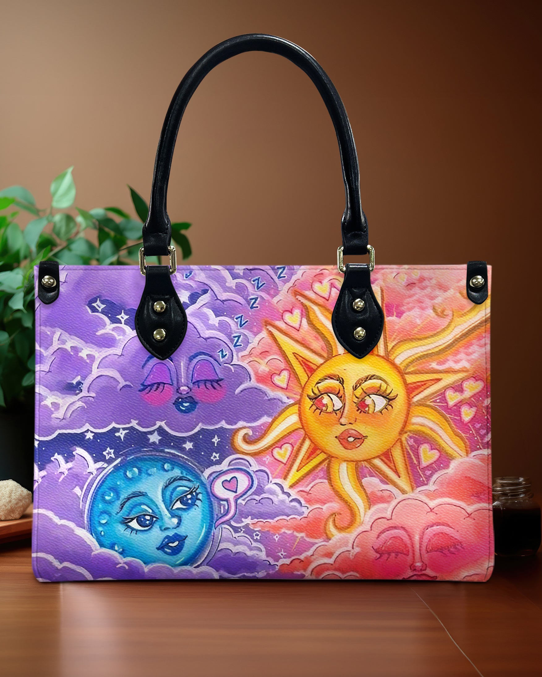 HAPPY HIPPIE UNIVERSE LEATHER HANDBAG - YHHG0611244