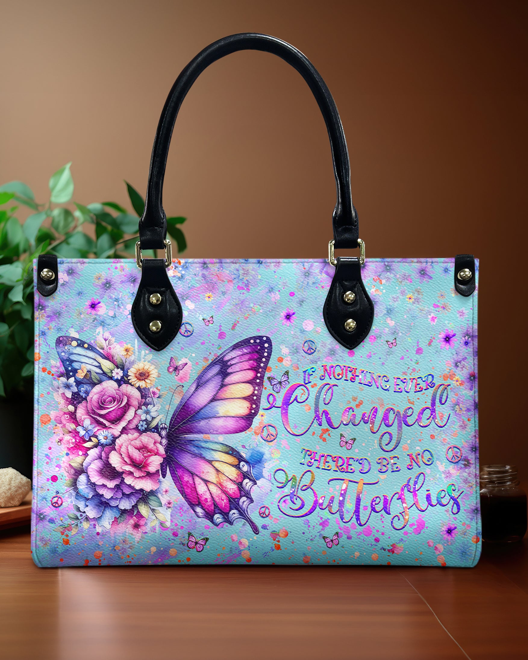 IF NOTHING EVER CHANGED BUTTERFLY LEATHER HANDBAG - YHHG1607244