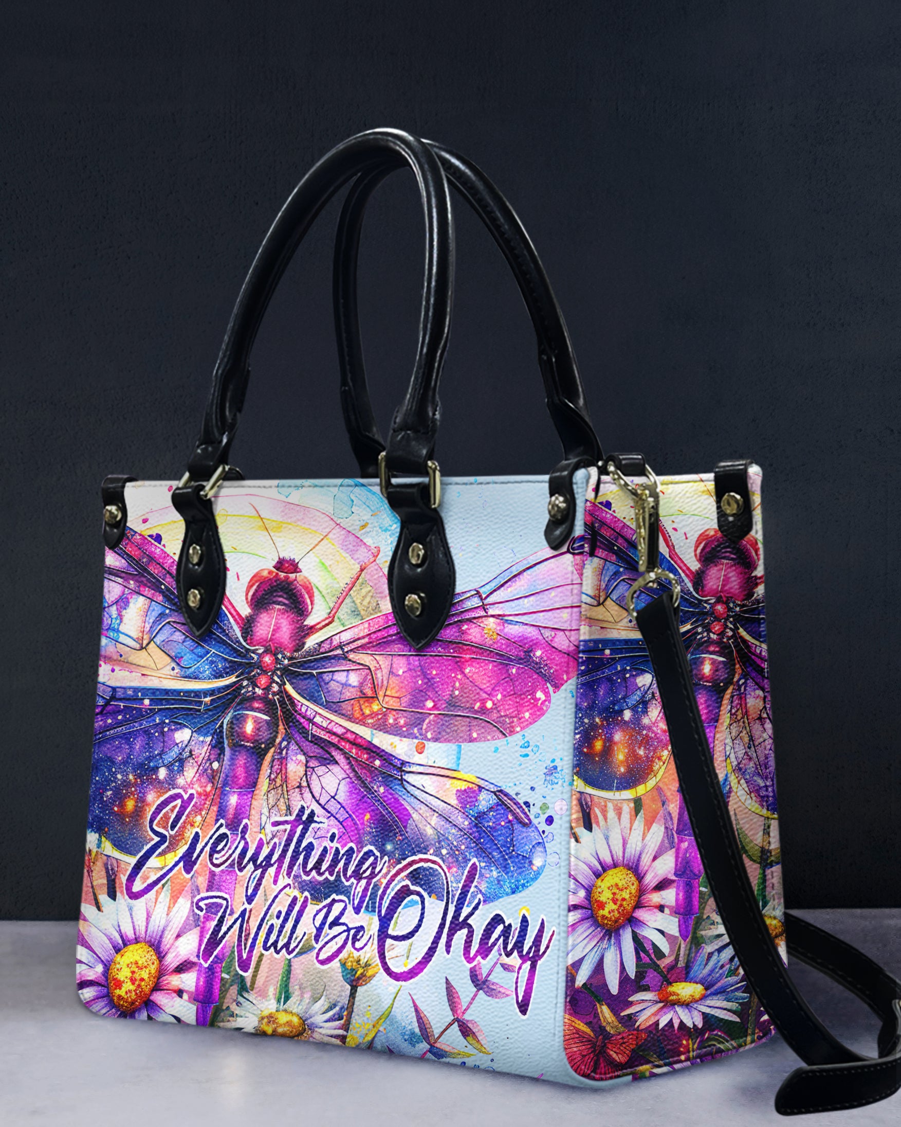 EVERYTHING WILL BE OKAY DRAGONFLY LEATHER HANDBAG - TY2303241