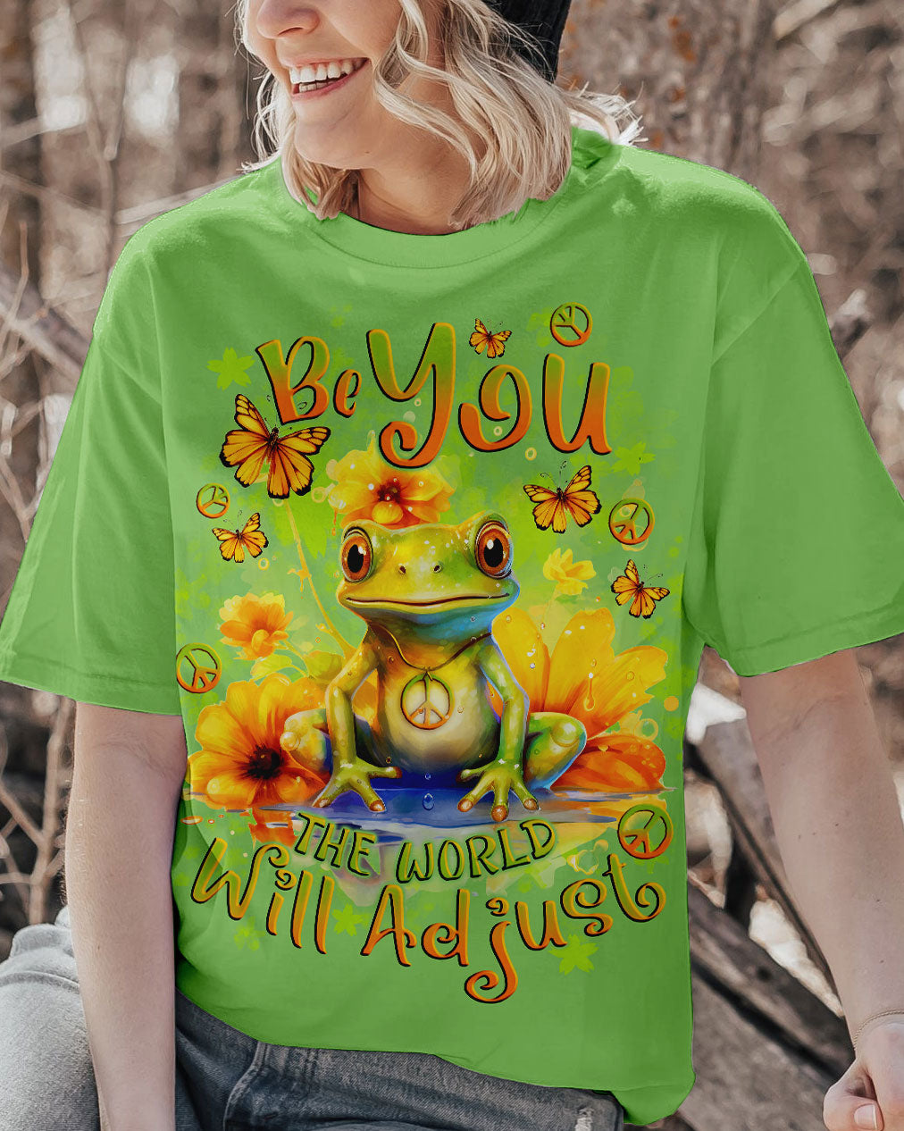 BE YOU THE WORLD WILL ADJUST FROG COTTON SHIRT - TLNO3010234