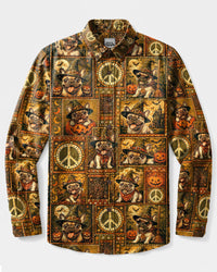 FRENCH BULLDOG HALLOWEEN LONG SLEEVE BUTTON-DOWN SHIRT - TLTW2508266