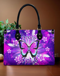 PEACE Y'ALL BUTTERFLY LEATHER HANDBAG - TLTW1906244