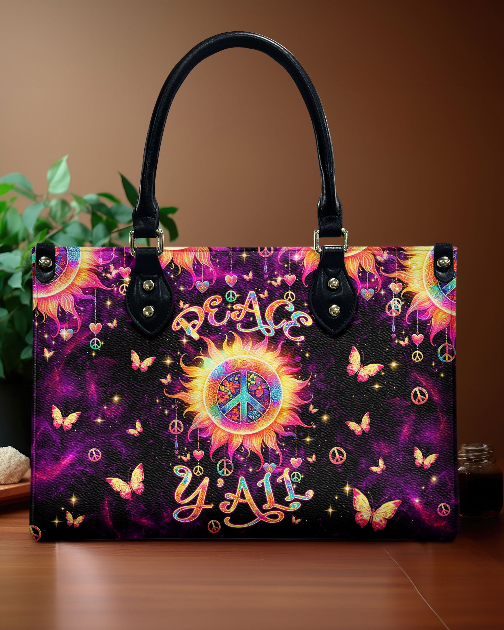 PEACE Y'ALL SUN LEATHER HANDBAG - TLTW0710245