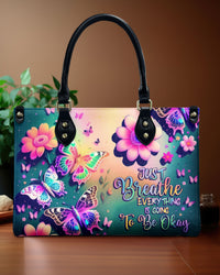 JUST BREATHE BUTTERFLY LEATHER HANDBAG - TLNZ1006245
