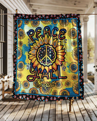 PERSONALIZED PEACE Y'ALL TIE DYE FLEECE BLANKET  - TLTR2802254