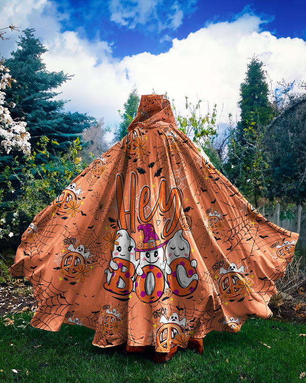 HEY BOO HALLOWEEN HOODED CLOAK - TY0408237