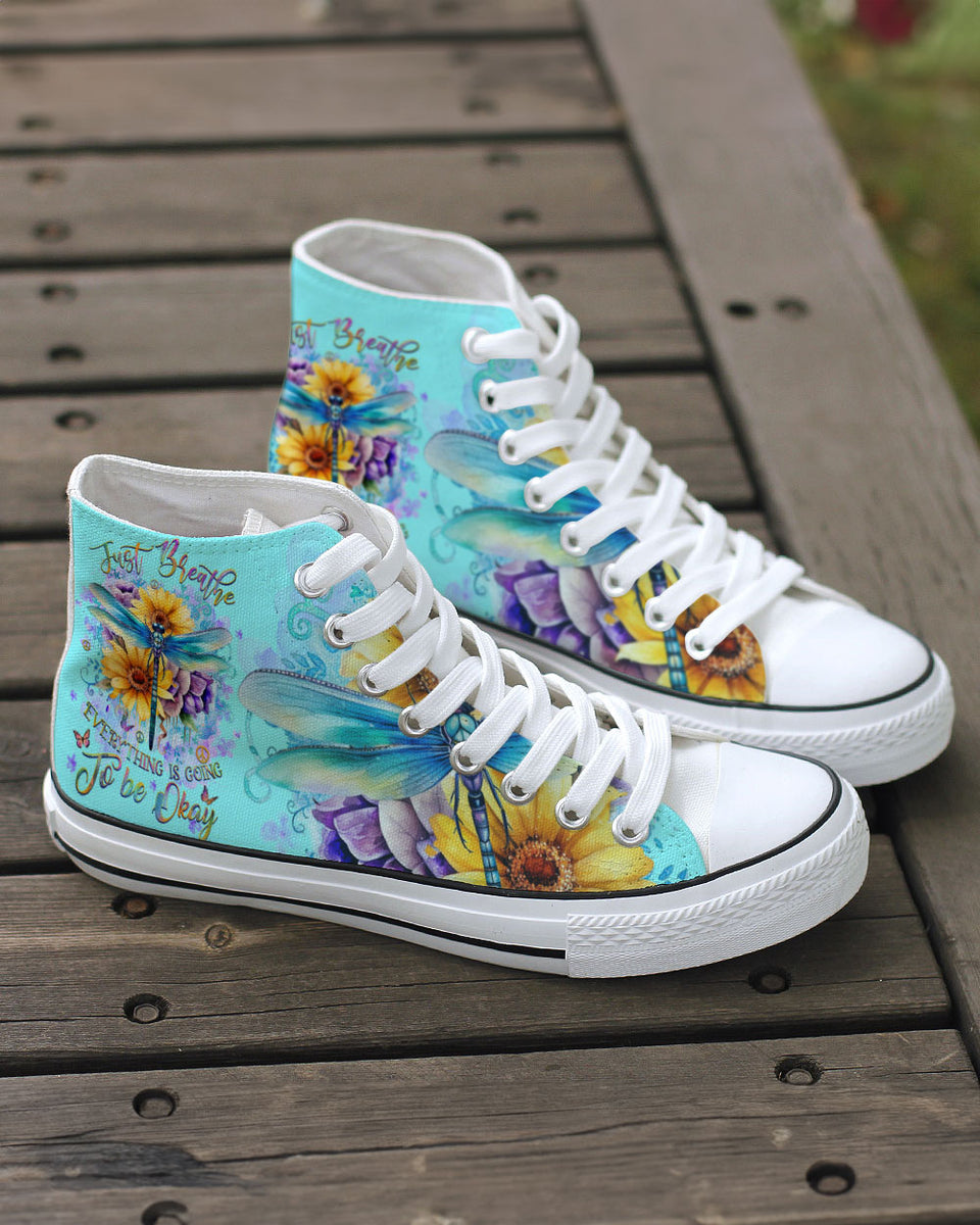 JUST BREATHE DRAGONFLY HIGH TOP CANVAS SHOES - YH0210233 – Groovy Hippie