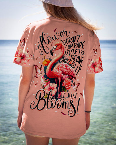A FLOWER JUST BLOOMS FLAMINGO ALL OVER PRINT - TY2605232