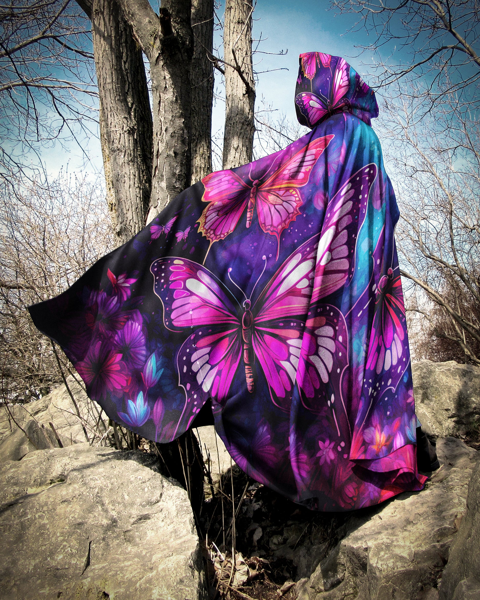 BUTTERFLIES HOODED CLOAK - TY0208233