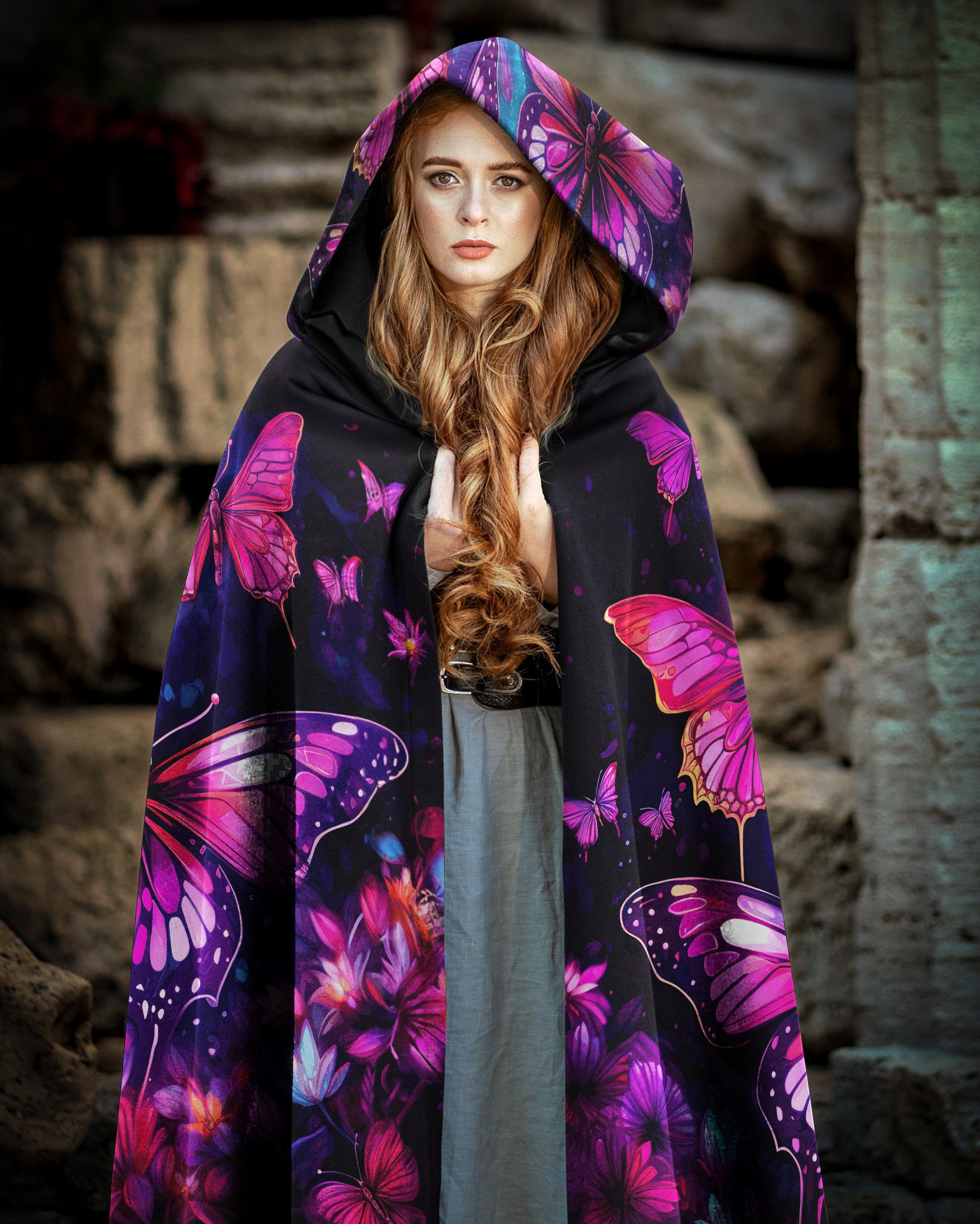 BUTTERFLIES HOODED CLOAK - TY0208233