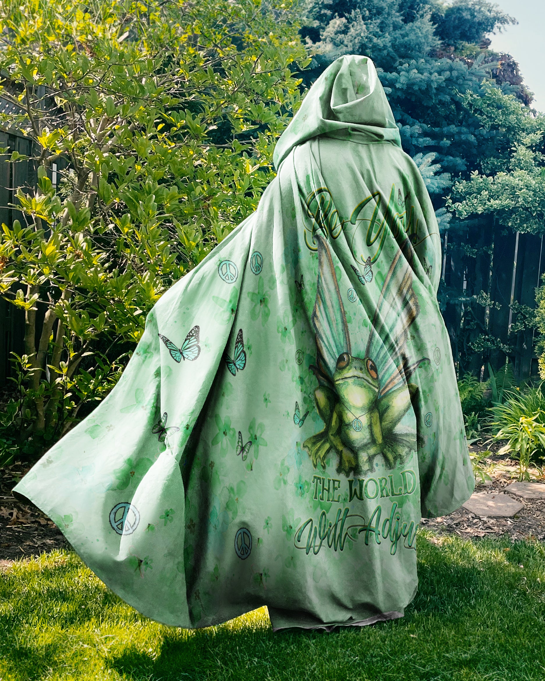 BE YOU THE WORLD WILL ADJUST HOODED CLOAK - YHHG2208237