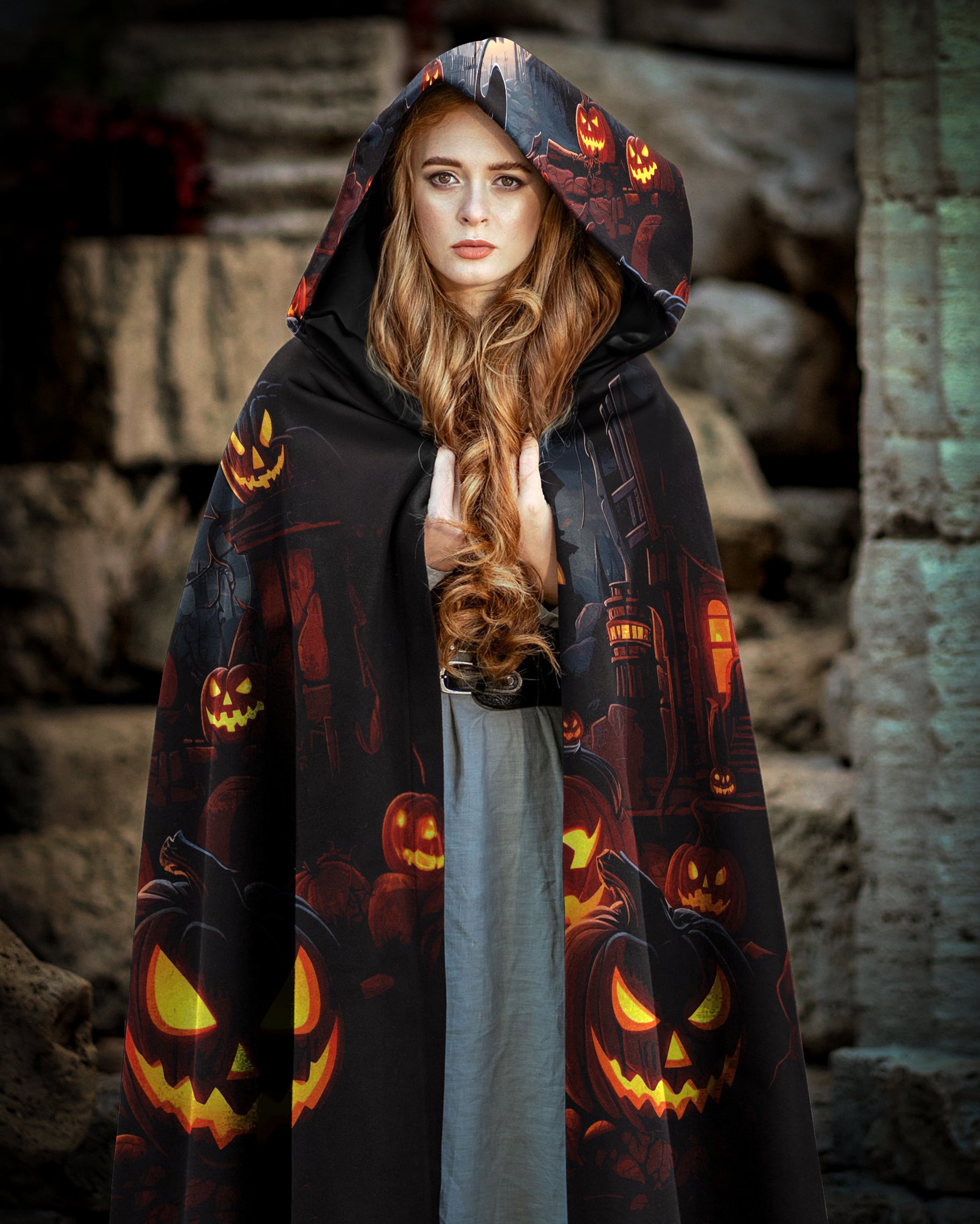 OUR TOWN OF HALLOWEEN HOODED CLOAK - TY0108233