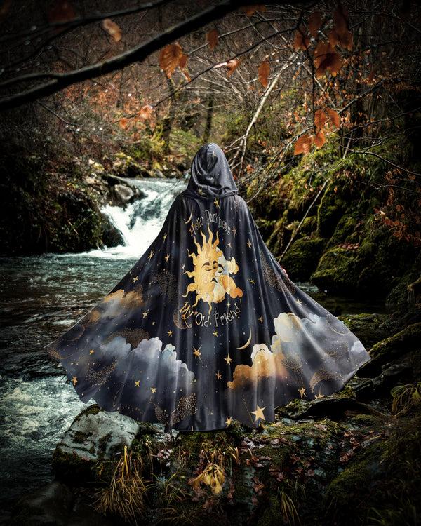 HELLO DARKNESS MY OLD FRIEND SUN MOON HOODED CLOAK - TLTW0308233