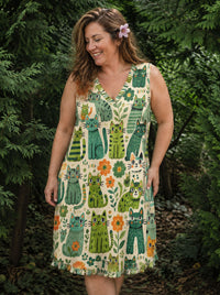 CAT WILDFLOWER V-NECK TUNIC DRESS - TLNT1408263