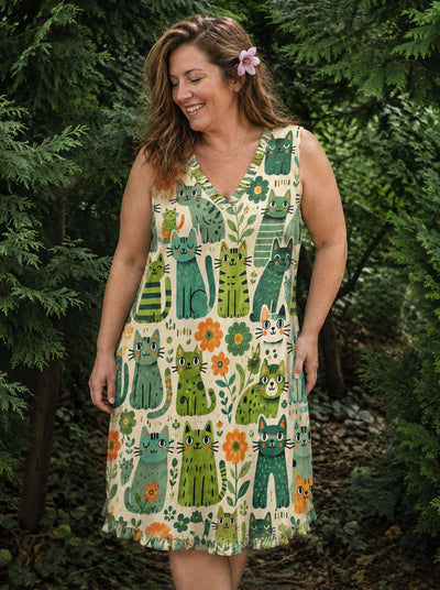 CAT WILDFLOWER V-NECK TUNIC DRESS - TLNT1408263