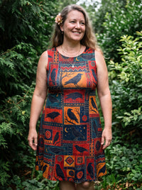 TRIBAL RAVEN PATCHWORK FLOUNCE DRESS  - TLNT0909264