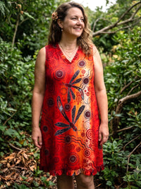 DRAGONFLY BOHO V-NECK TUNIC DRESS  - TLNT2708269