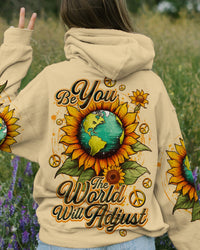 BE YOU THE WORLD WILL ADJUST SUNFLOWER ALL OVER PRINT - TY0310231