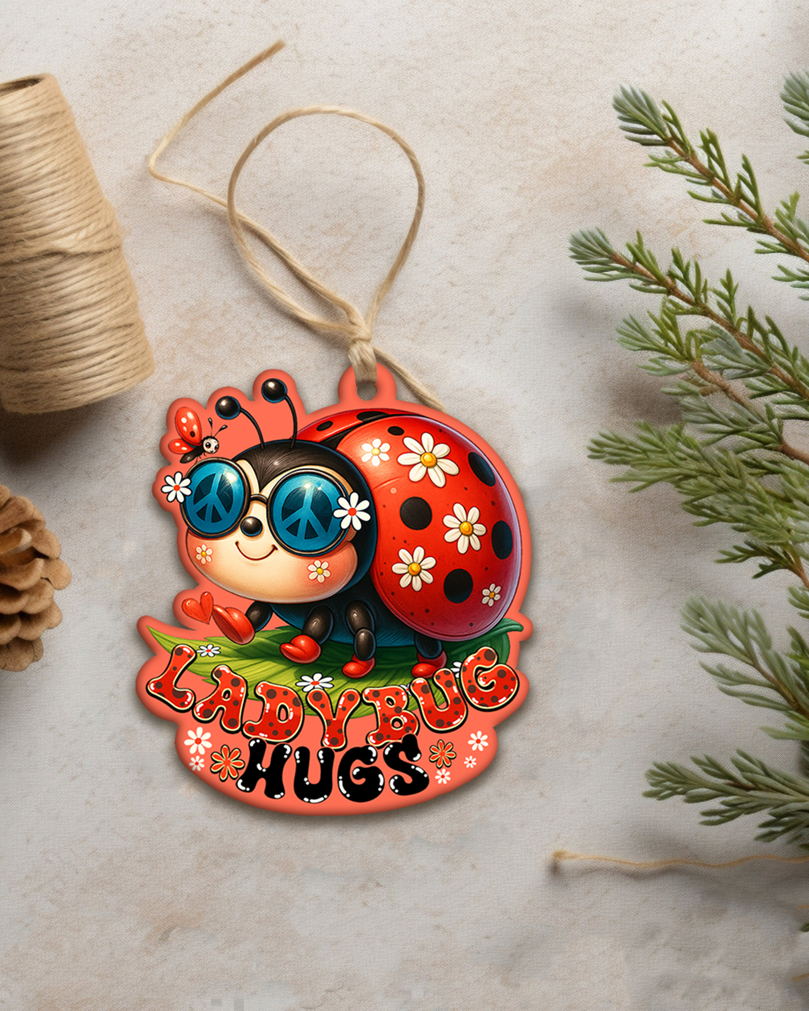 BUTTERFLY KISSES AND LADYBUG HUGS ORNAMENT & KEYCHAIN - TYQY0707253