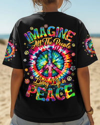 IMAGINE ALL THE PEOPLE LIVING LIFE IN PEACE TIE DYE ALL OVER PRINT - TYQY2105251