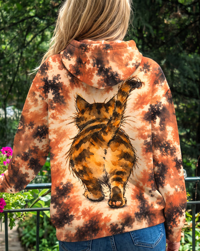 RUSTY ORANGE TABBY SWIRL ALL OVER PRINT - TYPQ1708261