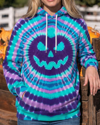 HALLOWEEN PUMPKIN PURPLE TEAL SWIRL ALL OVER PRINT - TYPQ2708266