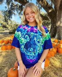 NEON BLUE MYSTIC WITCH PATTERN SHIRT - RITD1709261