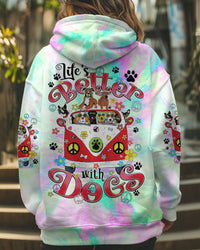 (HOT DEAL) LIFE'S BETTER WITH DOGS ALL OVER PRINT - TY0412242