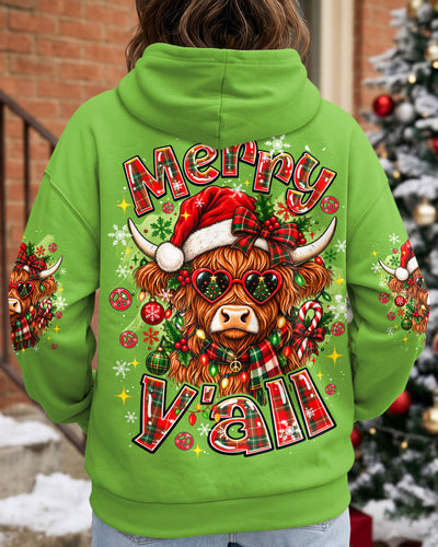 MERRY Y’ALL HIGLAND COW  ALL OVER PRINT - TYQY2509268