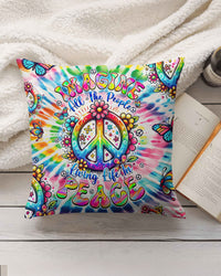 IMAGINE ALL THE PEOPLE LIVING LIFE IN PEACE TIE DYE  PILLOW - TYQY15042512