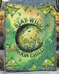 STAY WILD MOON CHILD WOVEN AND FLEECE BLANKET - TLNT2509234