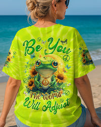 BE YOU THE WORLD WILL ADJUST FROG TIE DYE ALL OVER PRINT - TYQY0805243