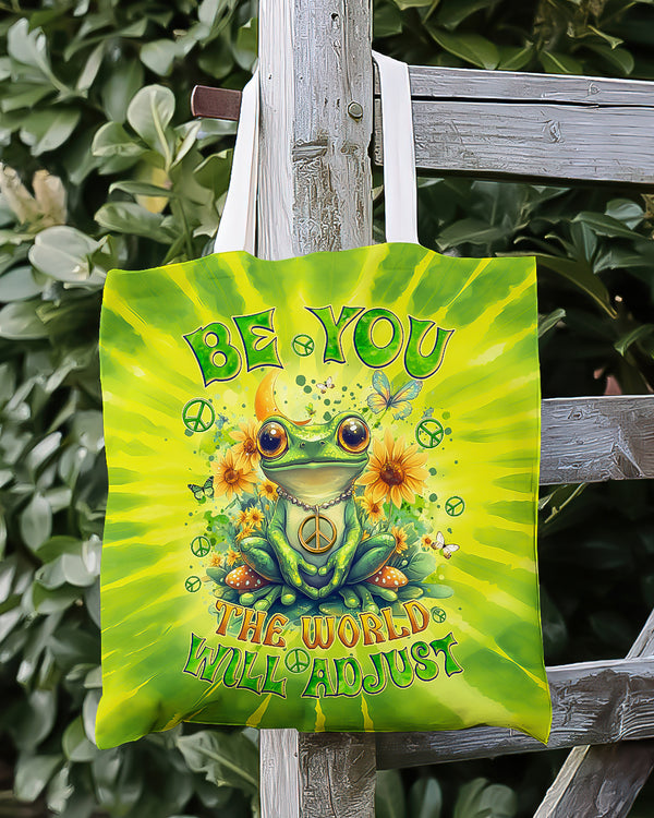 BE YOU THE WORLD WILL ADJUST FROG TIE DYE TOTE BAG - TYQY0401255