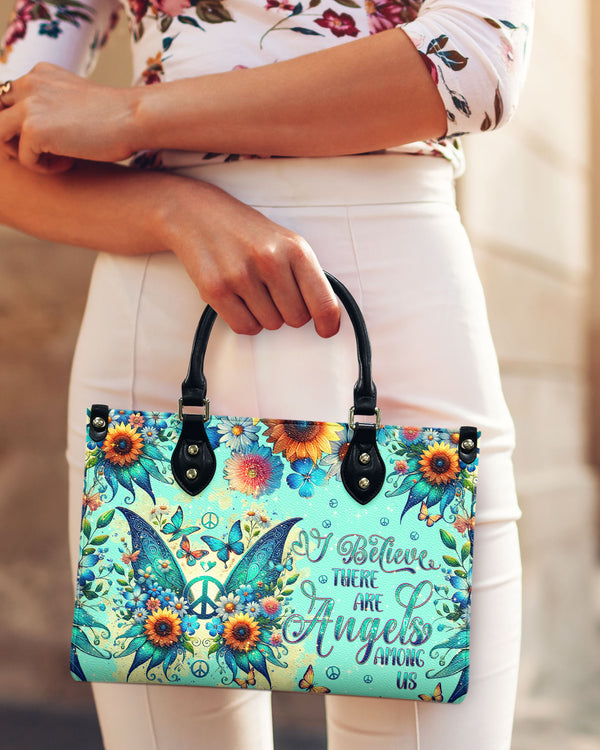 I BELIEVE THERE ARE ANGELS AMONG US WINGS LEATHER HANDBAG - TLNT1609243