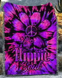 HIPPIE SOUL DAISY TIE DYE WOVEN AND FLEECE BLANKET - TLTW2109231