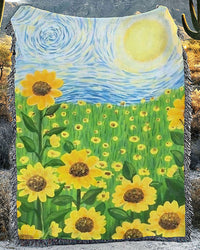 PAINTING SUN DAY WOVEN AND FLEECE BLANKET - YHDU1108233