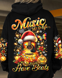 MUSIC IS LIFE GUITAR CHRISTMAS ALL OVER PRINT - TY1910232