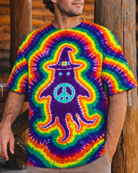GROOVY PEACE WITCH GHOST COLORFUL SWIRL HALLOWEEN ALL OVER PRINT - TYPQ1509262