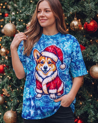 FROSTY SANTA CORGI CHRISTMAS SWIRL ALL OVER PRINT - TYPQ0610261