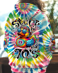 STUCK IN THE 70'S HIPPIE DUCK TIE DYE ALL OVER PRINT - TY2408241