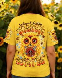 WHISPER WORDS OF WISDOM LET IT BE OWL SUNFLOWER ALL OVER PTINT - TYQY2303262