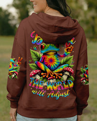 BE YOU THE WORLD WILL ADJUST FROG ALL OVER PRINT - TYTD0402261